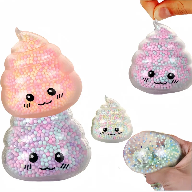 2PCS Squishy Poop - Bolas Antiestrés Coloridas, Juguetes Sensoriales para Niñas, Regalos para Cestas de Pascua, Juguetes para Aliviar el Estrés