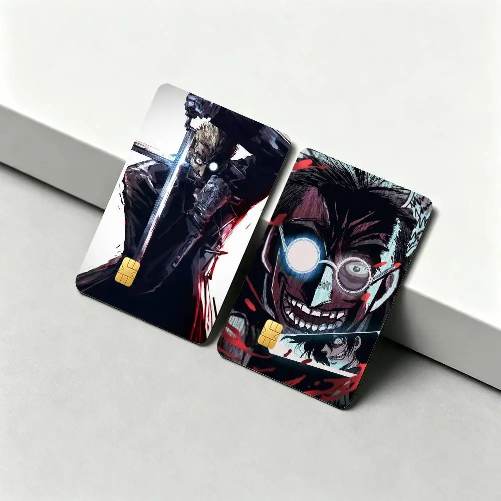 Hellsing A-Alexander Anderson 1Set 4Pcs Waterproof Card Skin Stickers for Credit Bus IC Cards