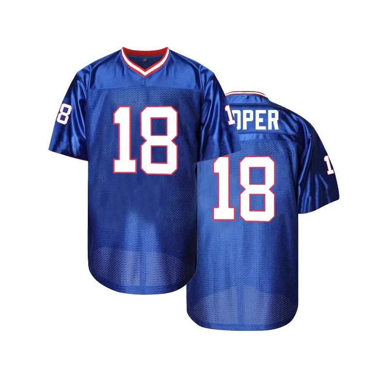 

Men'S #18 Embroidered Polyester Sports Jersey - Breathable V-Neck Short Sleeve Top for Casual, Party, Street, Outdoor All-Season