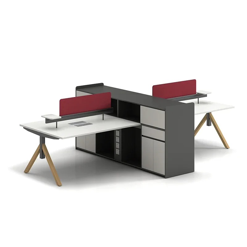 

# Модная коммерческая мебель, компьютерная рабочая станция, перегородки, 4-местный офисный стол, офисный стол
