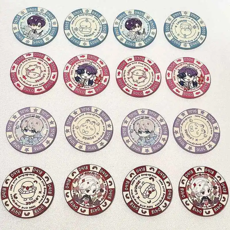 لعبة الحب والفضاء العميق زين سيلوس رافاييل تأثيري الدعامة رقاقة السيراميك عملة الملحقات الكرتون عملات الحلي ديكور هدية عيد ميلاد