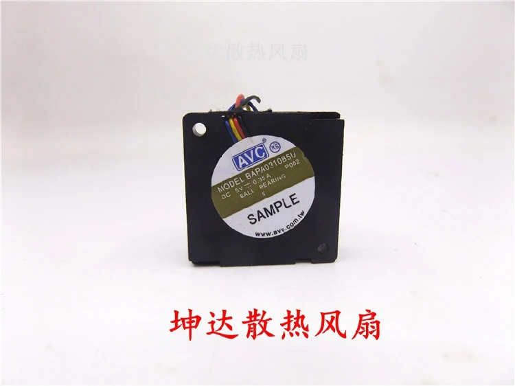 AVC BAPA0310B5U P002 DC 5V 0.35A 30x30x10 mm4-와이어 서버 냉각 팬, 4-와이어