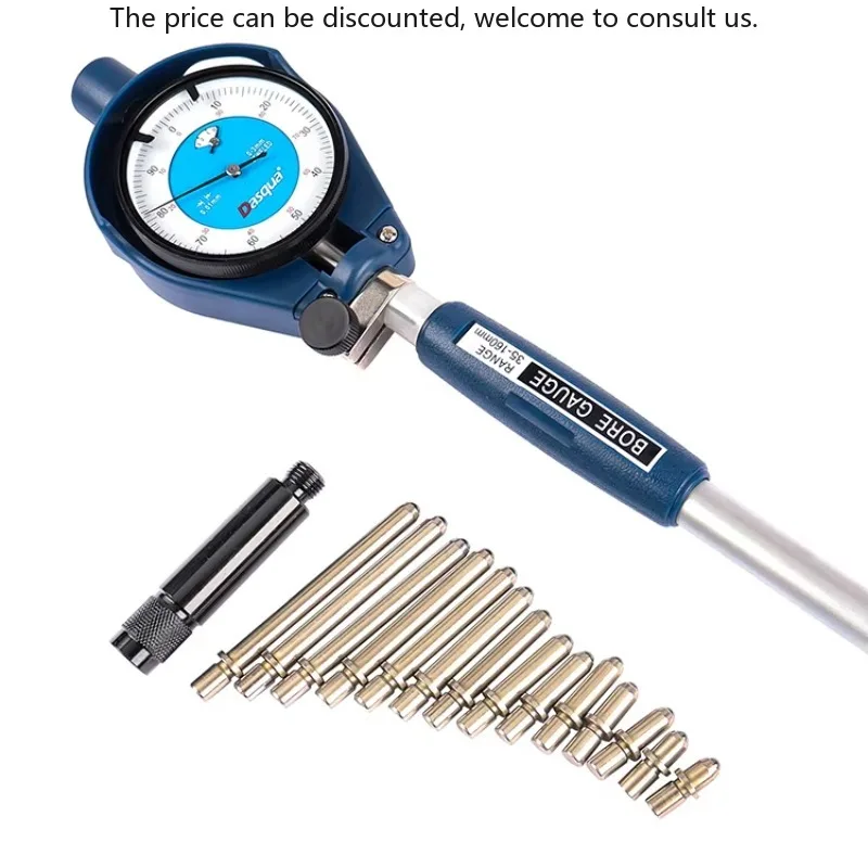 

DASQUA High Precision 35-160mm Dial Bore Gauge Set 0.01 Graduation Alesometro 1.4-6 Inch Alexometro Cylinder Dial Bore Gauge