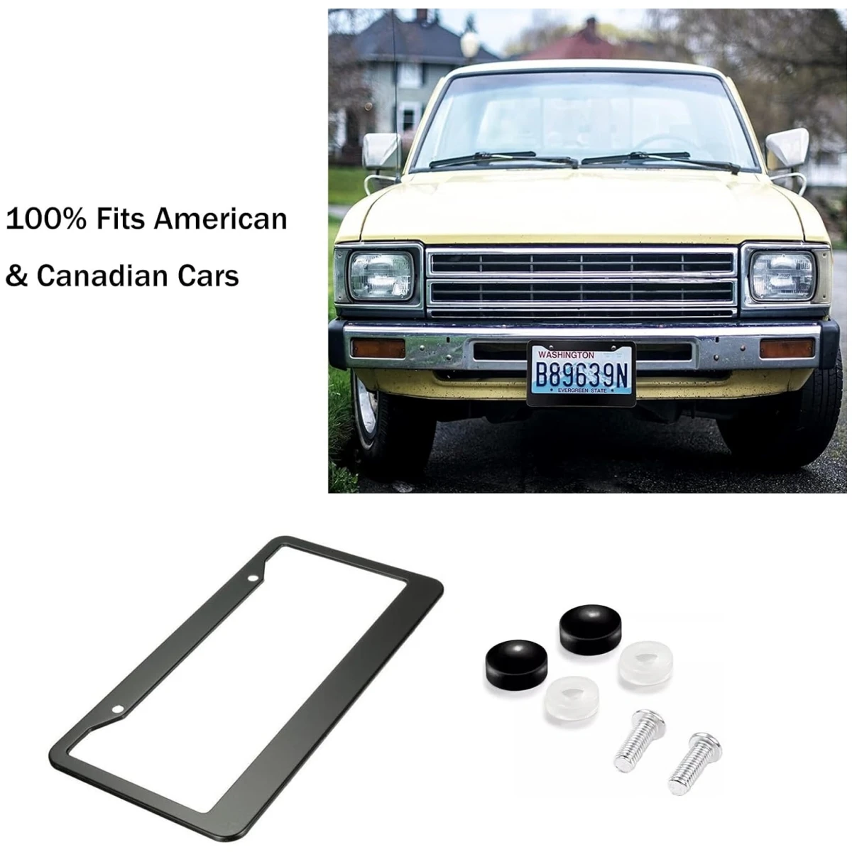 إطار لوحة ترخيص السيارة XCLPF للسيارات العالمية ، الفولاذ المقاوم للصدأ ، الغطاء ، حامل العلامة ، 12 × 6 بوصة