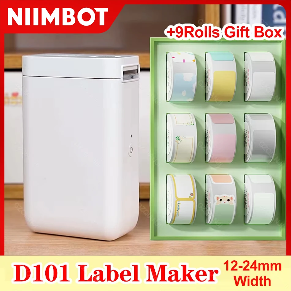 Niimbot-Impresora térmica D101, máquina para hacer etiquetas adhesivas de 25mm, con 6 o 9 rollos de Color, actualización D11