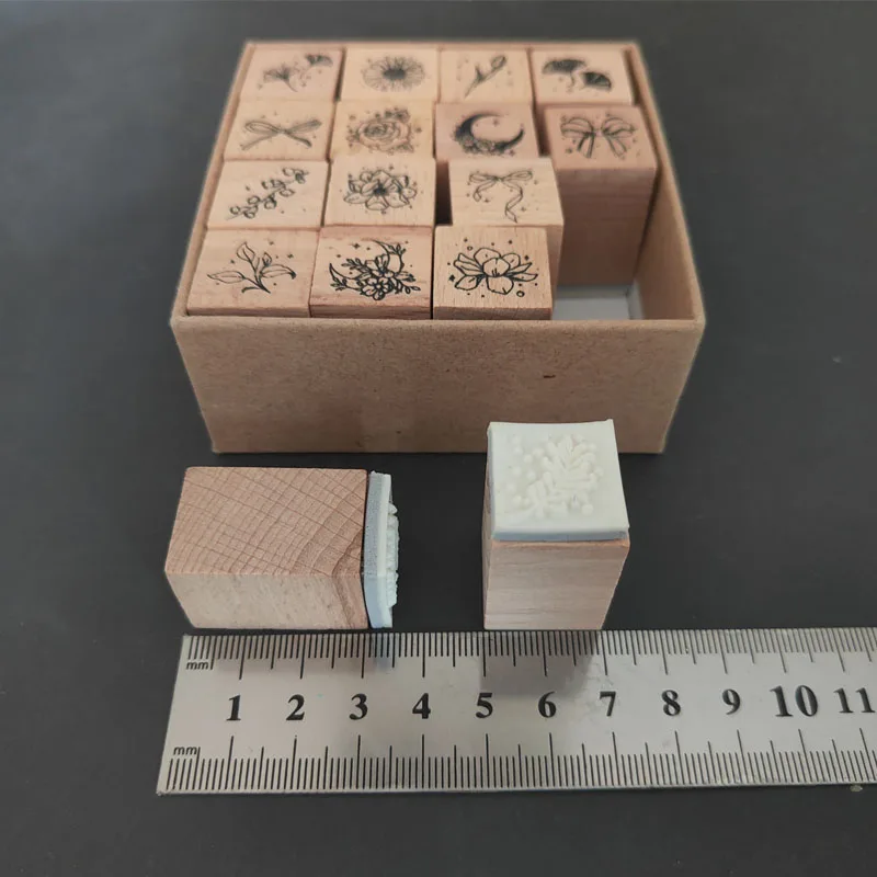 แสตมป์ไม้ลายโบว์ กลีบดอกไม้ ใบไม้ สำหรับงาน DIY ศิลปะปั๊มลาย ใช้สำหรับทำสมุดภาพ การ์ด ตกแต่งสมุดแพลนเนอร์ สมุดบันทึก แสตมป์ธุรกิจ ตราประทับสำนักงาน