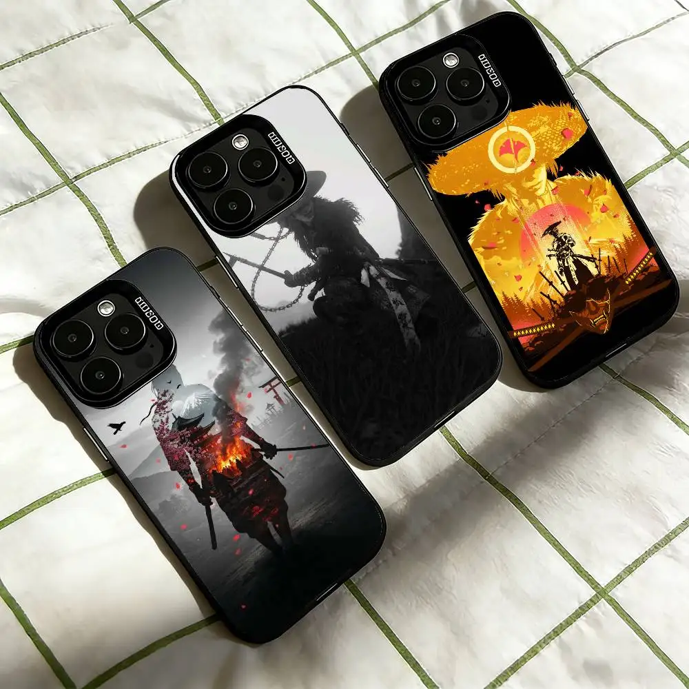 

Game G-Ghost Of Y-Yotei Phone Case For iPhone 17,16,15,14,13,12,11 Plus,Pro Max,XS,Colored Silver Plated Inside Cover