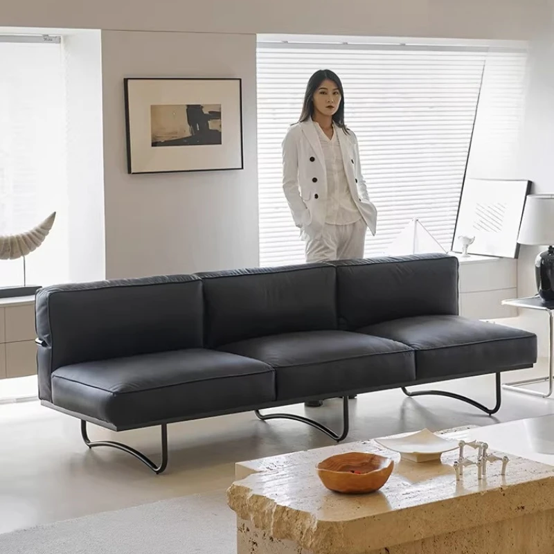 Sofa, stainless steel leather down, home living room sofa