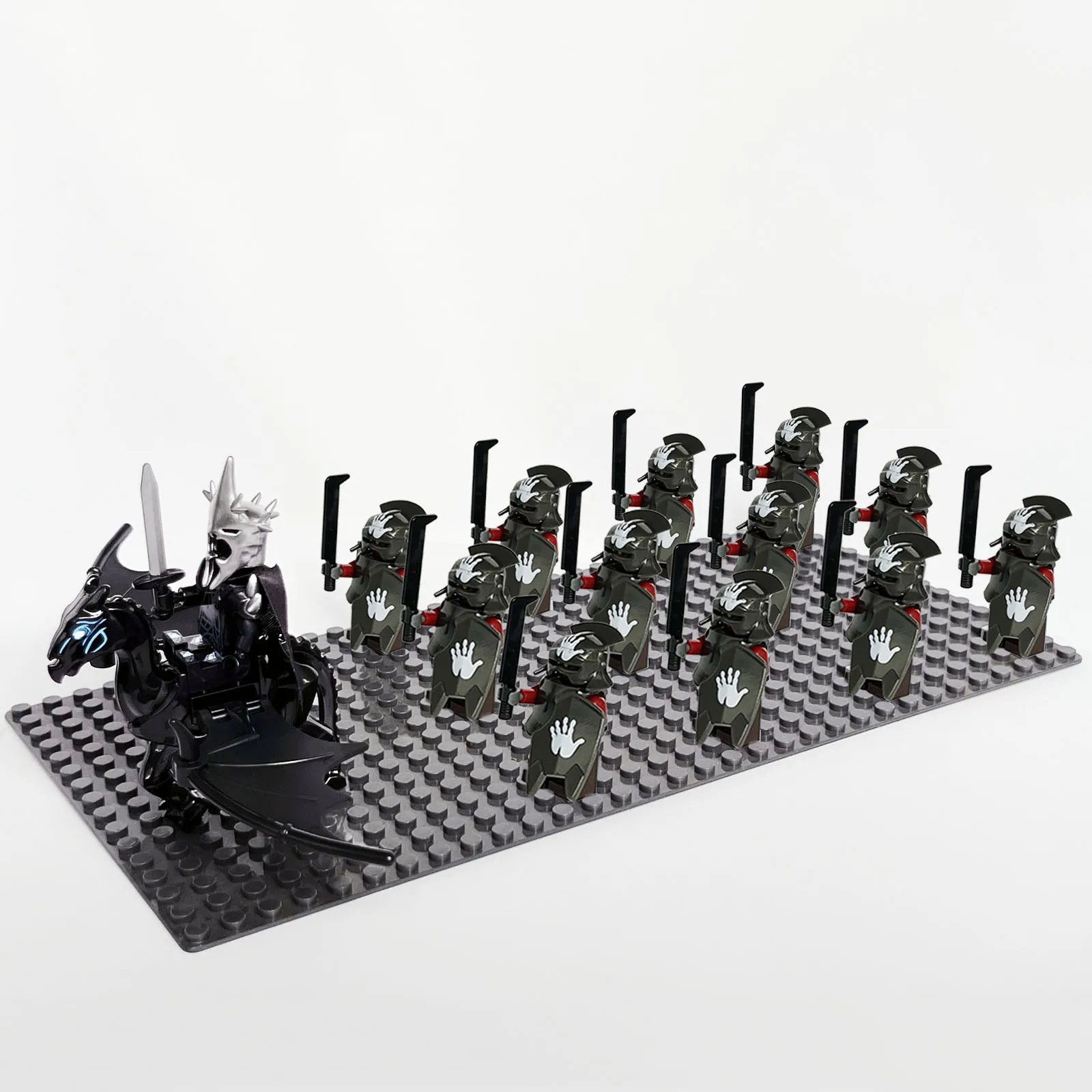 13PCS/lot Dark King Sauron Angmar of Orcs and Uruk Hai Elf Archers Army Mini figures With Weapons  Building Bricks Blocks Toys