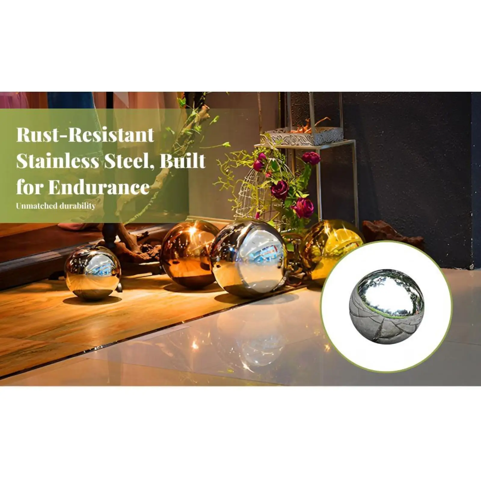 Metal Garden Decoration Stainless Steel Mirror Sphere Shine Ball Outdoor Garden Accessories for Exterior Decor view 6