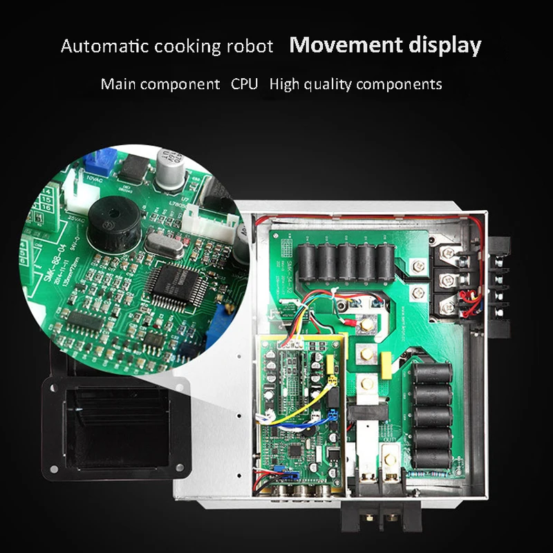 Machine robotique automatique de cuisson des aliments acier inoxydable commercial gaz type intelligent vaisselle frite machine chauffage uniforme 1 unité