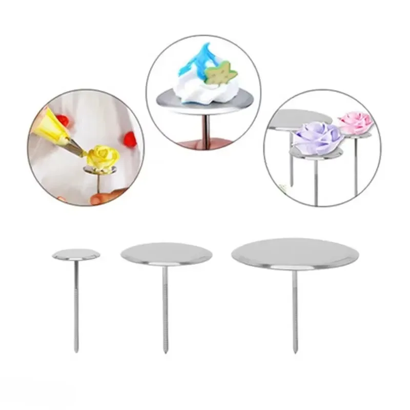 

Stainless Steel Cake Piping Nail Tips Cream Stand Chocolate Fondant Decoration Flowers Transfer Tray Kitchen Baking Pastry Tools