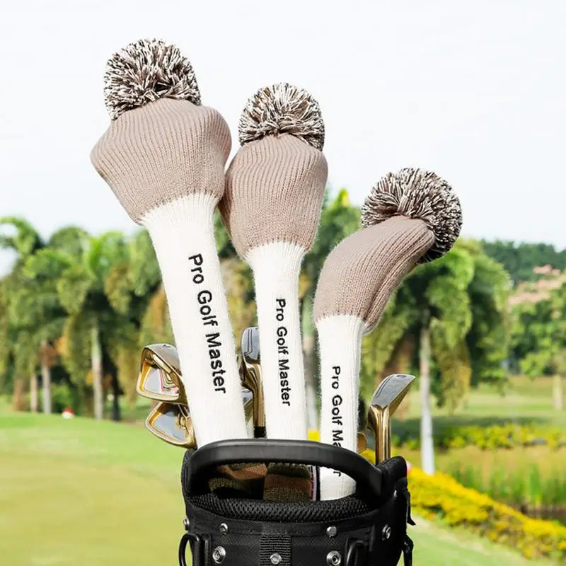 Golf Hybrid Head Cover 3pcs Knit Headcover Club Head Covers Light Weight Golf Head Covers For Family Friends Colleagues