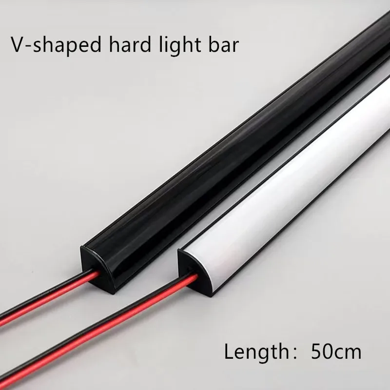 Black Aluminum Profile led bar DC12V 50cm led light Strip polychrome Advanced texture For interior house Ceiling wall corner
