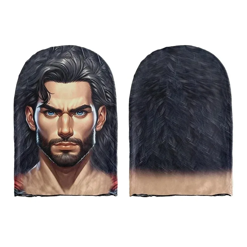 6pcs máscara facial completa impressa em 3D realista |   Capacete elástico de malha elástica para festa de carnaval |   Balaclava unissex adulto novidade