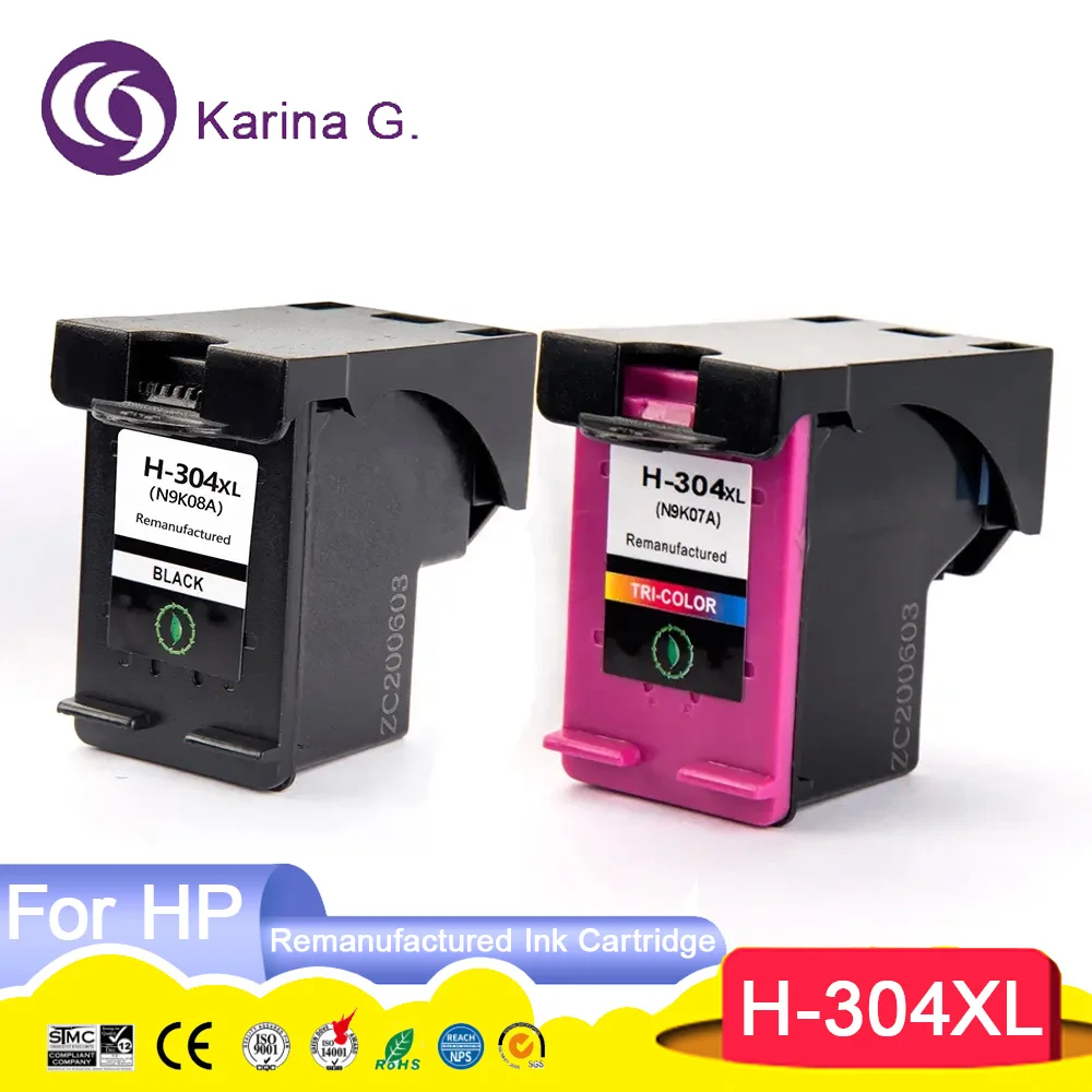 

Remanufactured Hp304 XL Hp304XL Ink Cartridge For HP 304 DeskJeT 2622 2633 2634 3720 ENVY 5010 5020 5030 5032 AMP130 Printer