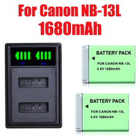 NB 13L NB13L NB-13L 1680mah Battery Charger for Canon PowerShot G5X G7X G9X G7 X Mark II G9 X,SX620 SX720 SX730 HS Batteries