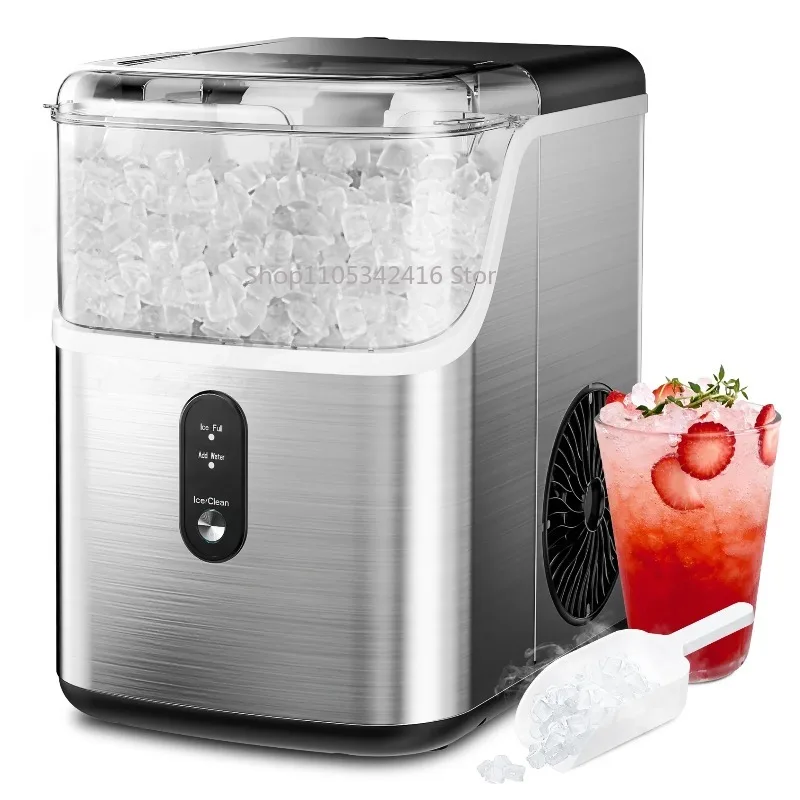 Ice Maker Countertop, 34lbs Per Day Portable Self-Cleaning Ice Machine with Basket and Scoop for Home Kitchen Use