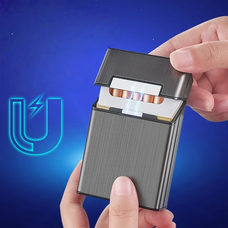 

Portable Ultra-thin Cigarette Box Anti Pressure and Moisture-proof Magnetic Suction Cigarette Box Cigarette Accessories
