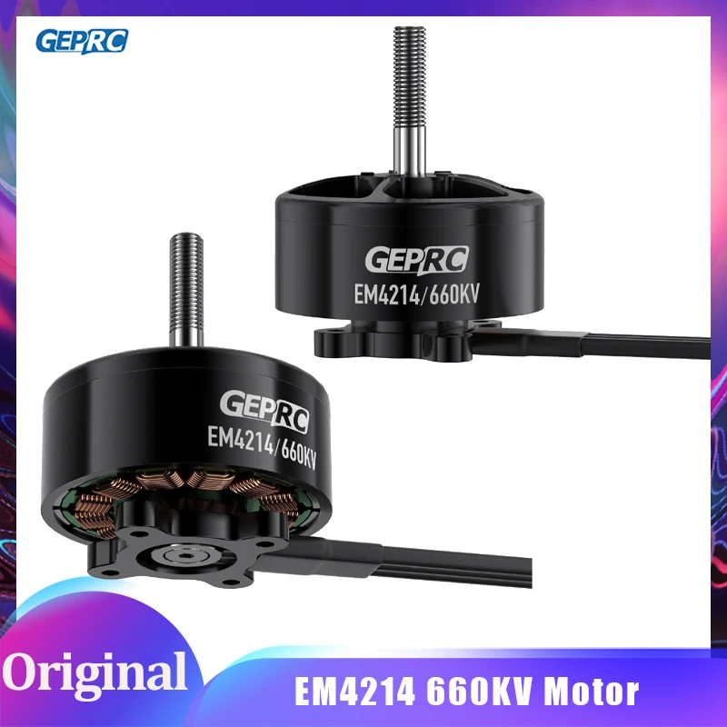 

GEPRC EM4214 Двигатель 660KV 80A-100A Бесщеточный двигатель 25,2 В черный с 12-14 дюймов дальнего действия FPV Racing RC Drone Multicopter