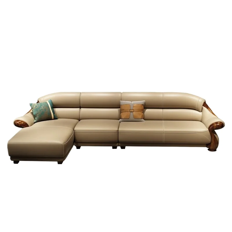 

New Chinese style, ebony wood, genuine leather, corner, princess, sofa, modern, simple, combination