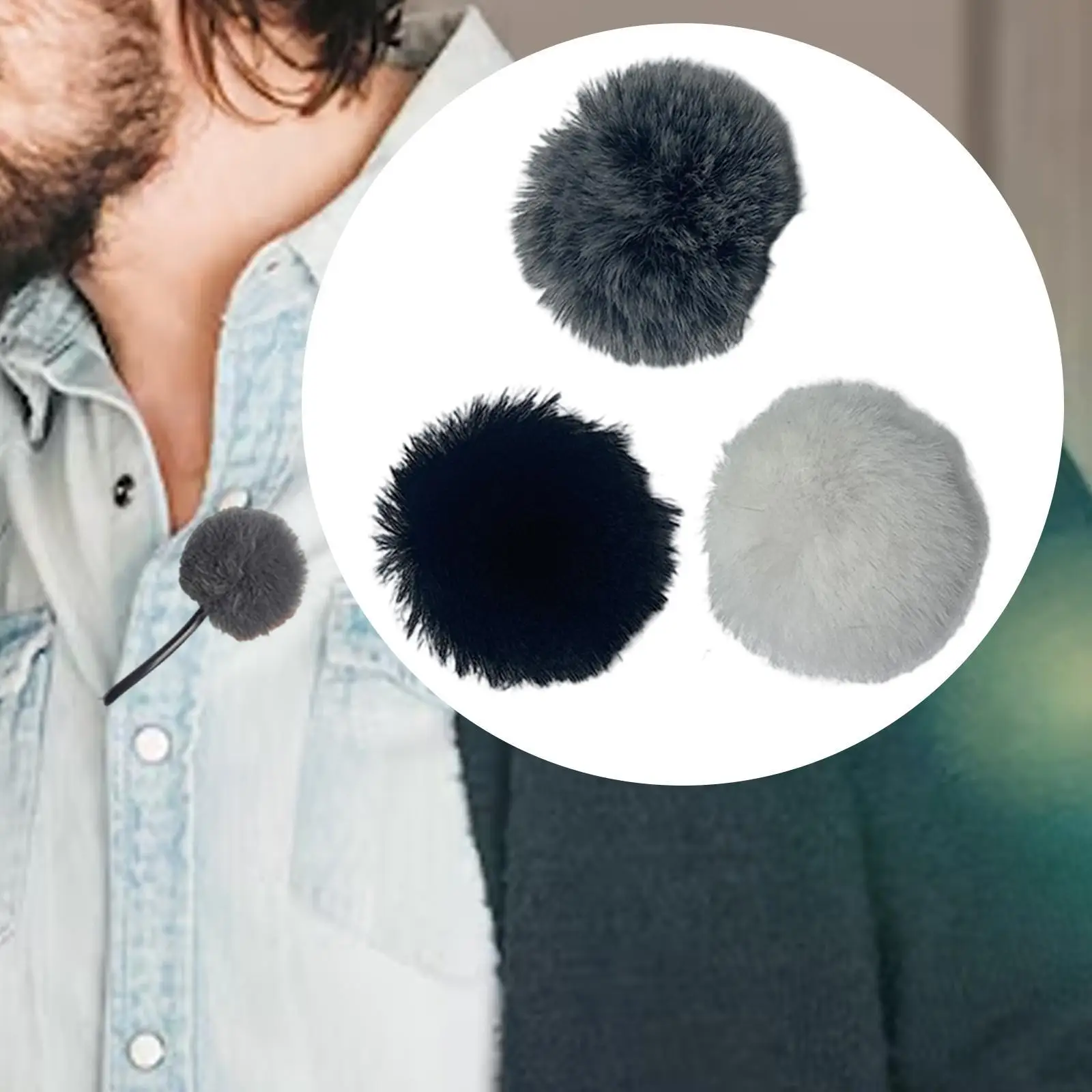 

10 Pieces Mic Furry Windscreen Muff Portable Noise Cancelling Mic Cover Set Lapel Microphone Wind Muff for Streaming Podcasting