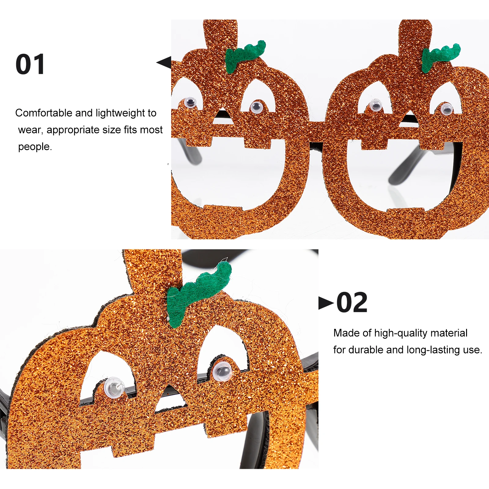 Pumpkin Glasses Halloween Dress-up Fun for Accessories Unisex Eyeglass Funny Shaped