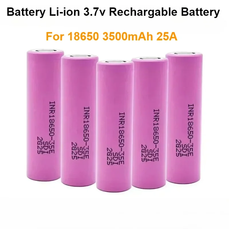 Battery Li-ion 3.7v Rechargable Battery For 18650 3500mAh 25A Discharge INR18650 35E 3500mAh 18650