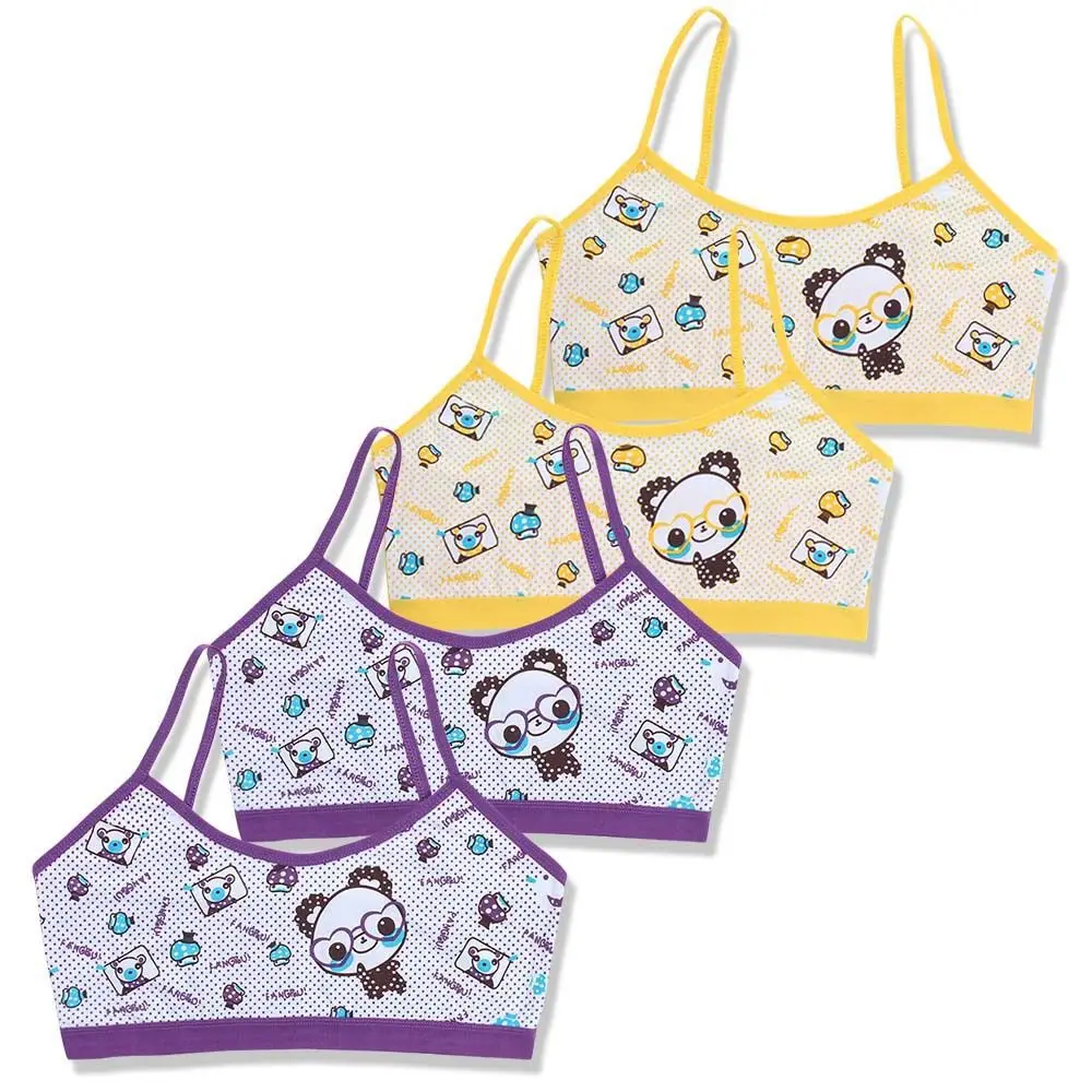 

Panda Print Invisible Bra Young Girl Sleeveless Vest Tank Crop Top Teenage Girls Training Bra Child Underclothes Kids Underwear