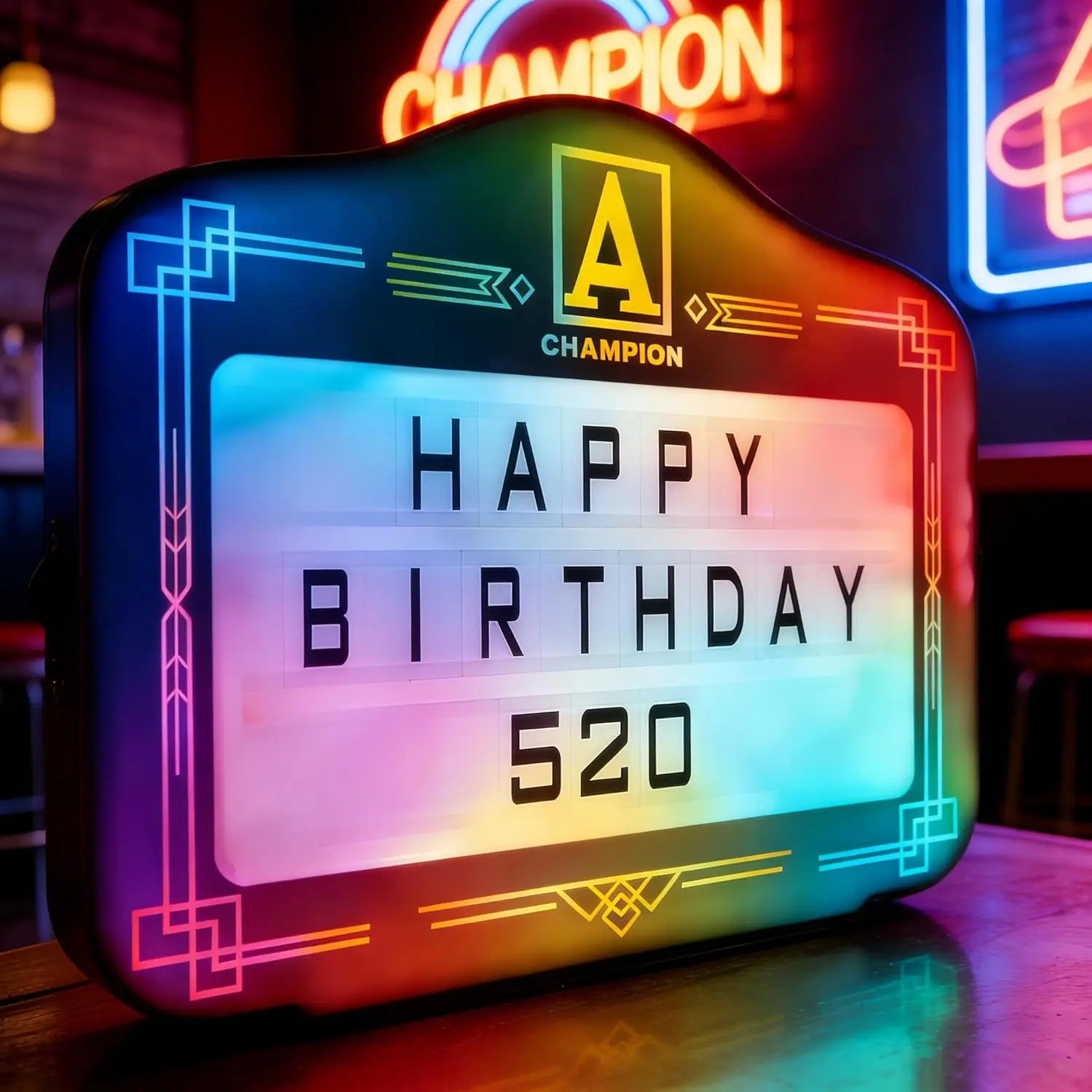 

LED Bottle Service Sign with 4 Letters & Numbers, Rechargeable Handheld Nightclub Decor for Parties, Weddings