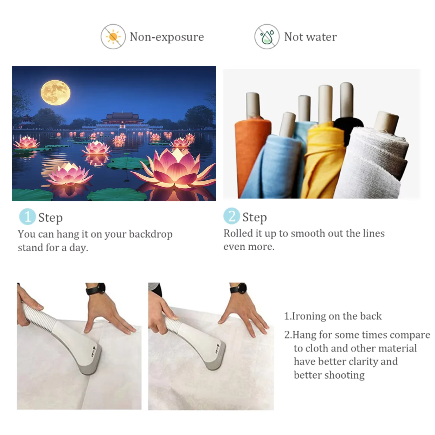 Elegant Lotus Flower Zen Garden Photography Background Relax Bamboo Candles Backdrop Banner Home Decorations Meditation Supplies