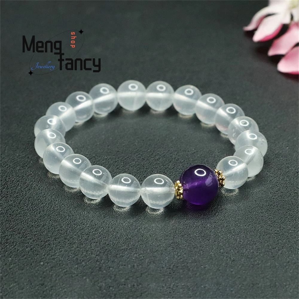 Natural White Ghost String Amethyst Bracelet Women Colourful Simple Exquisite Fashion Fine Jewellery Best Selling Holiday Gifts