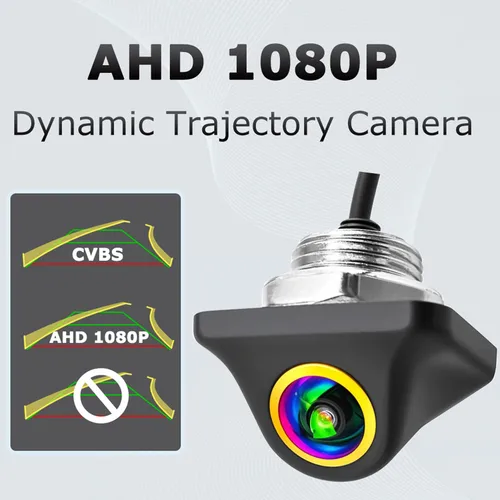Imagen 2 del producto Cámara de visión trasera de coche de trayectoria dinámica inteligente con línea de guía móvil, visión nocturna, Monitor de marcha atrás automático Universal