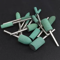 5/10 pezzi di gomma abrasiva 3mm testa di molatura con gambo per utensili rotanti Dremel per lucidatura di metalli per stampi