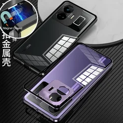 Realme GT Neo 5 RMX3706 GT3 Case Luxury Aluminum Alloy Bumper Frame Magnet Metal Cover For Realme GT 3 RMX3709 NEO5 Phone Cases