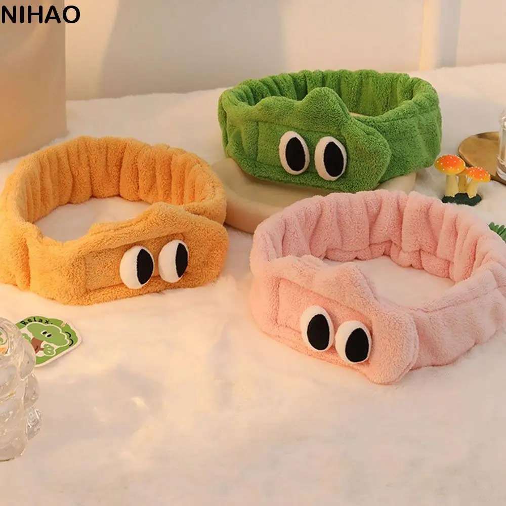 Ear Wide Big Eyes Headband Hair Tie Face Washing Cute Plush Headband Korean Style Sweet Cartoon Hair Hoop Cosplay Costume