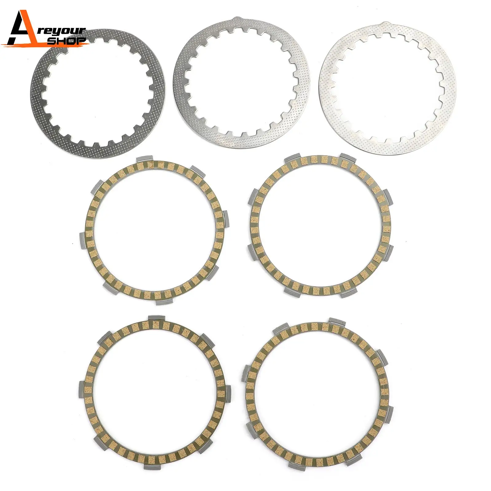 Areyourshop Clutch Kit Steel & Friction Plates fit for Yamaha DT50 RZ50 DT80 TDR80 YZ80 1V1-16324-00 Motorcycle New Parts