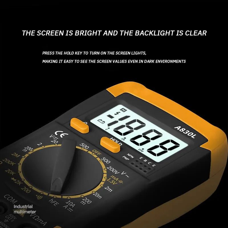 A830L Multimeter Handheld High Precision Multifunction Portable Digital Multimeter Ammeter Voltmeter Measuring Table Combination