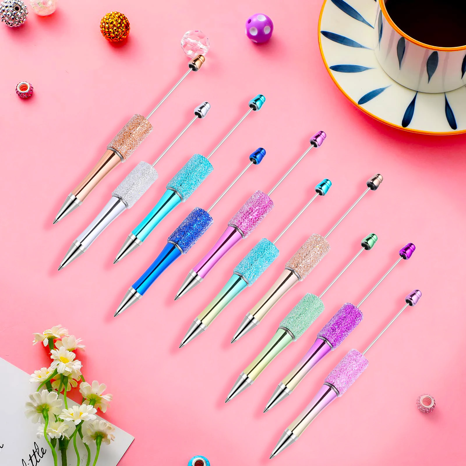 20Pcs DIY Diamond bead pen plastic bead ballpoint pens Party gift