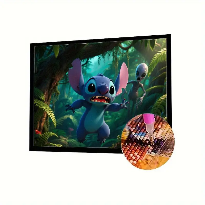 

1 шт. 5D набор алмазов для рисования - Disney Lilo & Stitch "Stitch & Alien in Jungle" Full Drill Round Diamond Art Craft DIY Rhinestone
