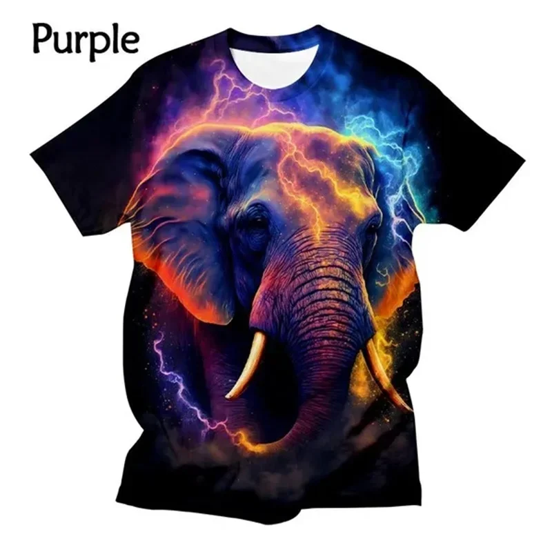 Elephant 3D Printed T-shirt New Hip-hop Funny Personality Fashion Short-sleeved Top Cool Graphic Tee T-shirt Plus Size Xs-4xl