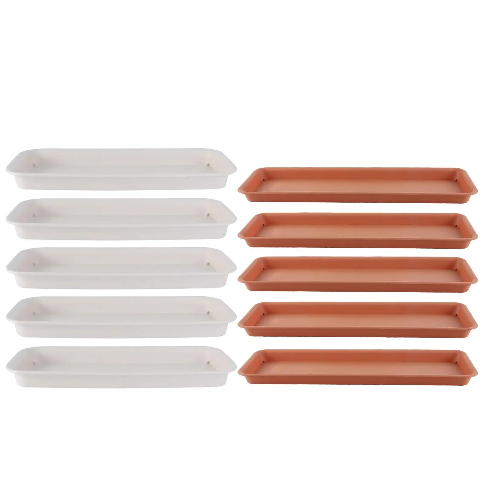 5 Pieces Plant Saucers Rectangular Plant Trays for Windowsill Yard Courtyard