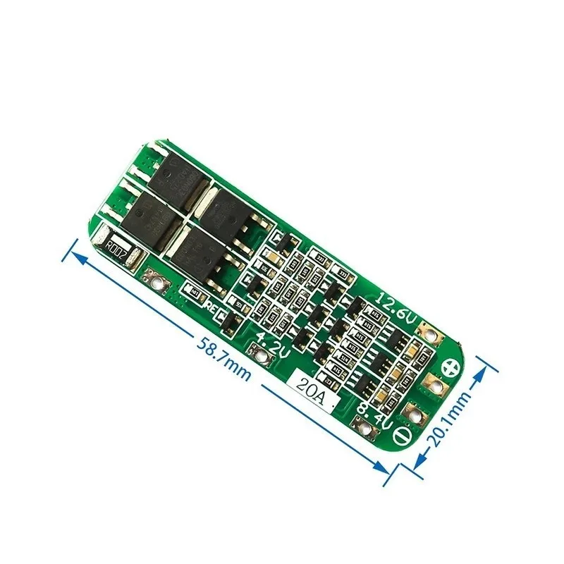 3String11.1V 12V 12.6V 18650 Lithium Battery Board Startable Drill 20ACurrent