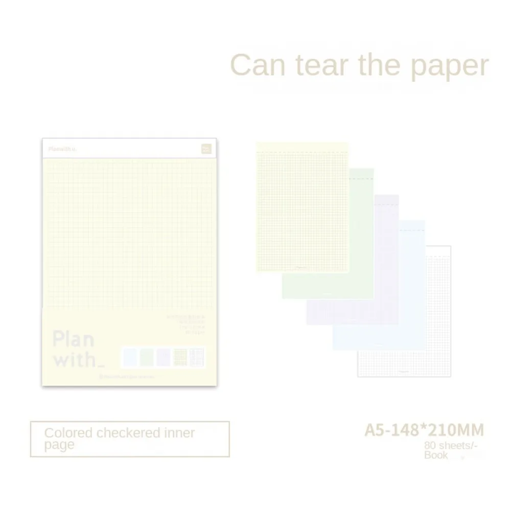 Schedules B5 Tearable Notebook Colorful B5/A5 Notebook Planner Pad Multiduty Blank Inside Page Daily Planner Tearable NoteBook