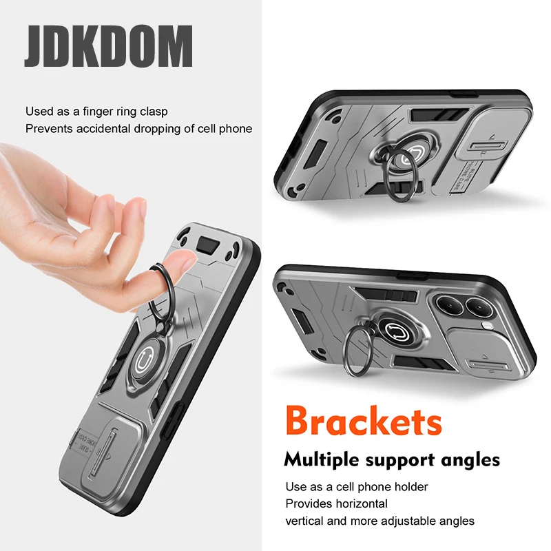 JDKDOM للصدمات الشريحة دفع نافذة قوس جراب هاتف ل Xiaomi Poco X7 X6 M6 Pro غطاء مغناطيسي ل Xiaomi Poco C71 C65 #4