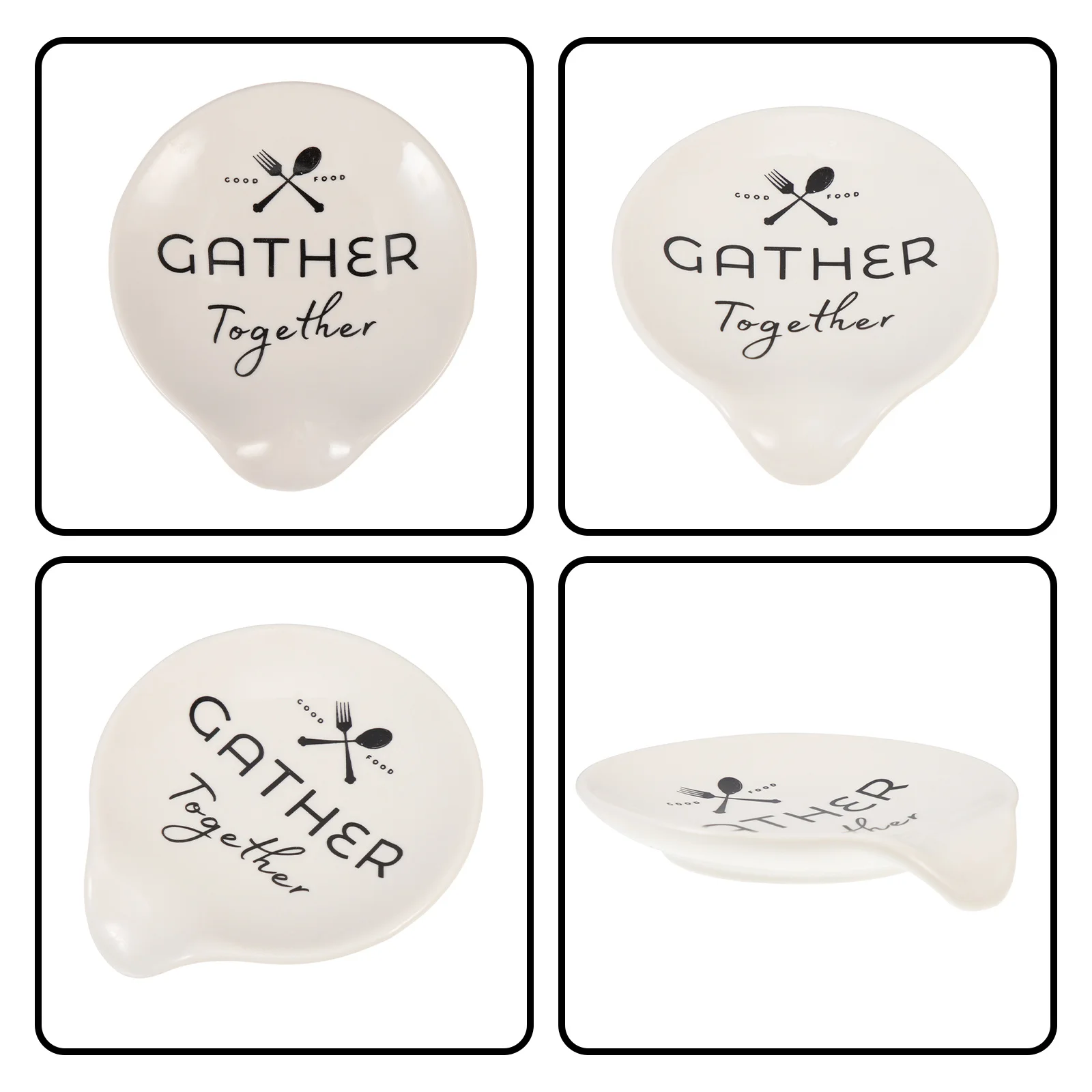 

Compact Ceramic Spoon Rest Elegant Design Wear-Resistant Delicate Holder for Spoons Forks Chopsticks Daily Use