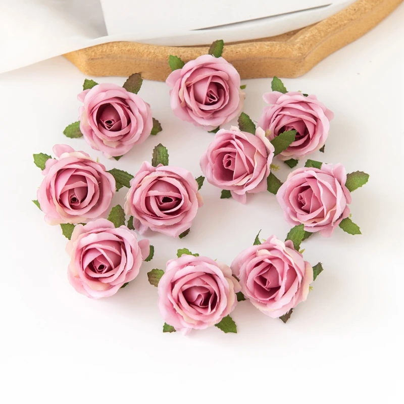 100PCS Künstliche Blumen Diy Candy Box Kuchen Wohnkultur Weihnachten Dekorative Kränze Hochzeit Party Garten Rosen Bogen Seide Gefälschte