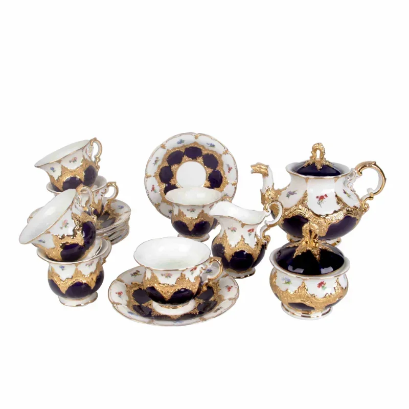 Porcelain, tableware set, European royal court style gilt style, gift box.11