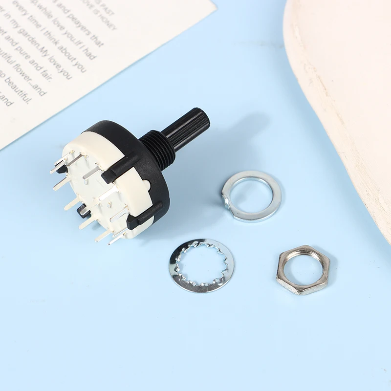 1Pc RS26 1 Pole Position 12 Selectable Band Rotary Channel Selector Switch Handle Single Deck Rotary Switch Band Selector