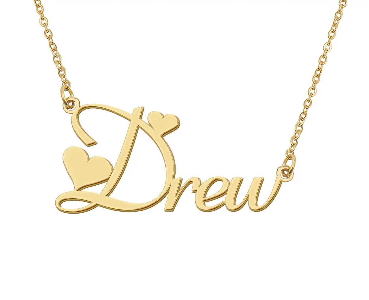 

Drew Nameplate Necklace Women Personalized Name Pendant for Girls Best Friends Birthday Wedding Christmas Gift